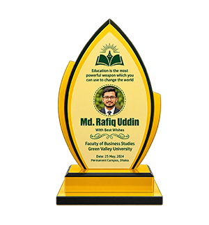 কাস্টমাইজড প্রিমিয়াম মেটালিক গোল্ডেন ওভাল লিফ শেপ এক্সিলেন্স অ্যাওয়ার্ড স্মারক ক্রেস্ট (Customized Metallic Golden Oval Leaf Shaped Excellence Award Crest)